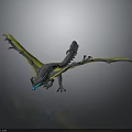 3D Rendered Mythical Dragon With Gray Body Yellow Wings And Blue Glowing Accents