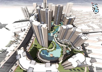 residential high-rise 3d model