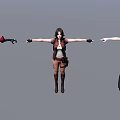 Game Movie Female Characters Three Different Outfits Arms Outstretched 3D Models Design