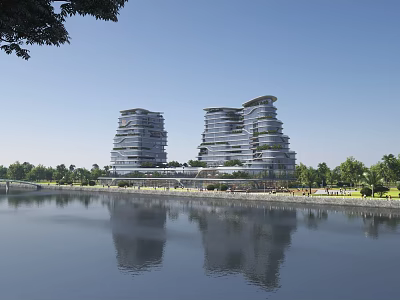 Modern Hotel Architecture 3d model