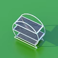 White Metal Three Tier Display Shelf On Green Surface For Small Items
