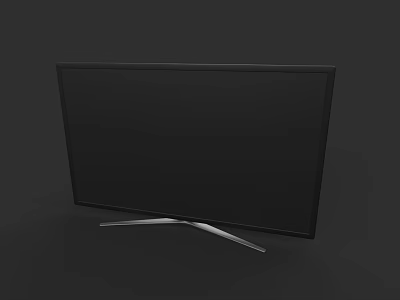 Modern Black TV With Sleek Design Slim Frame And Silver Stand 3d model