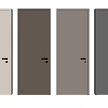 Modern Minimalist Hinged Doors With White Wooden Gray Colors And Black Handles