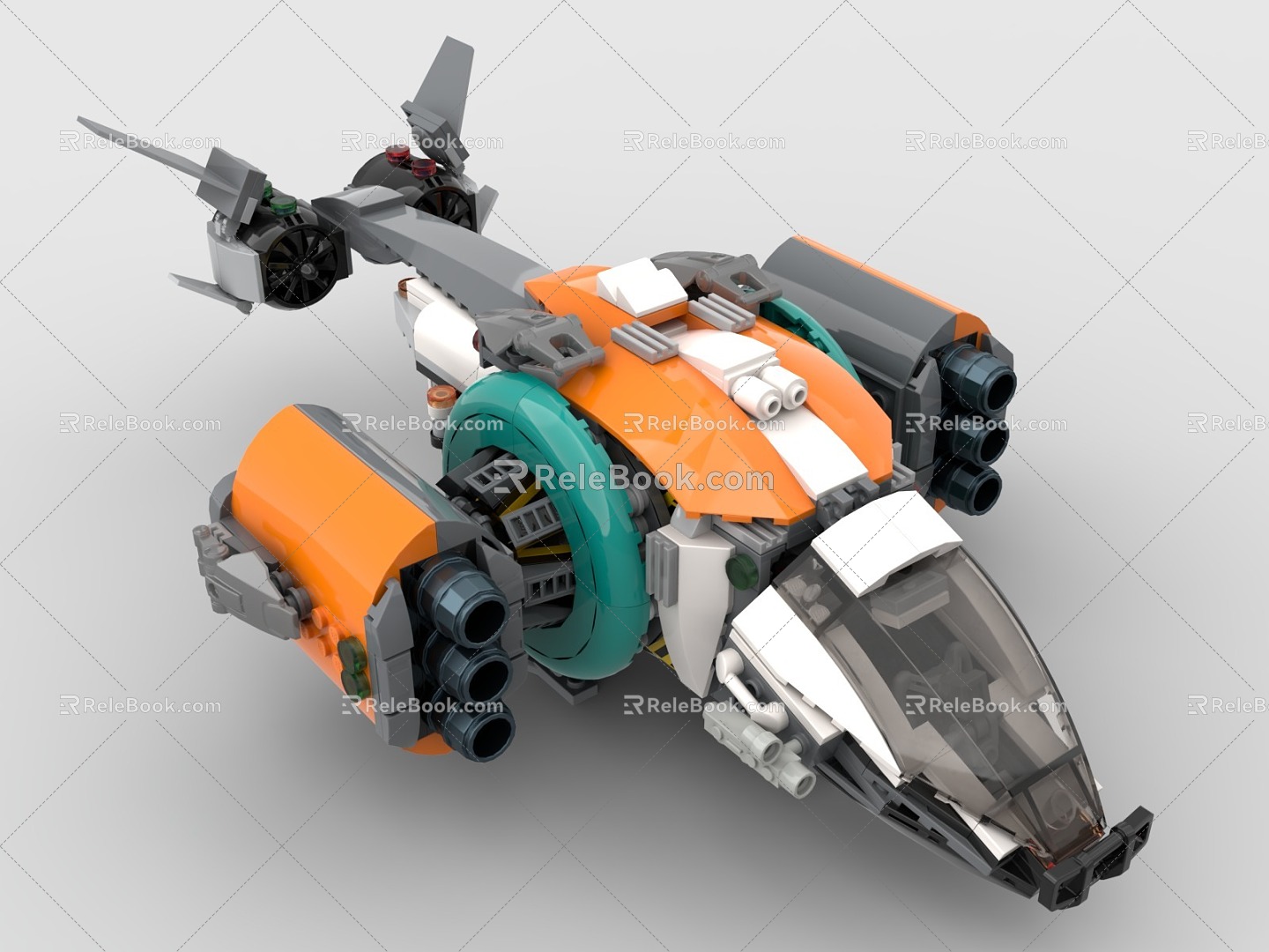 LEGO toy blocks sci-fi fighter futuristic aircraft sci-fi aircraft 3d model