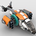 LEGO toy blocks sci-fi fighter futuristic aircraft sci-fi aircraft 3d model