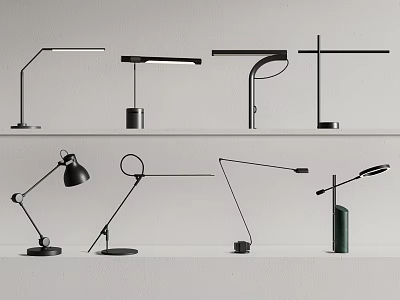 Modern Stylish Table Lamps With Various Designs And Unique Geometric Shapes 3d model