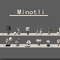 Minotli Modern Table Lamps Display On Two Tiered Wall Shelves With Decorative Items