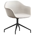 Modern Minimalist Office Chair With Fabric Upholstered Curved Backrest And Black Five Star Base
