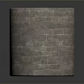 Gray Cylindrical Brick Structure With Textured Surface On Dark Smooth Background 3d model