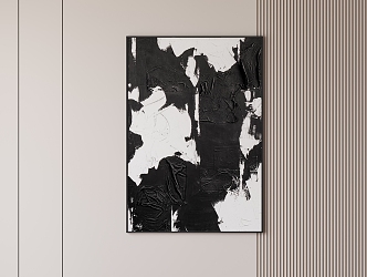 Simple Black and White Hanging Painting 3d model