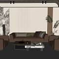 Modern Reception Room Office Sofa Coffee Table Combination Leather Sofa Single Person Sofa Business Sofa Negotiation Area 3d model