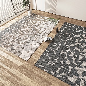 black and white carpet 3d model