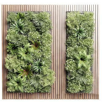 modern plant wall green plant wall 3d model