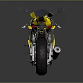 Yellow and Black Sports Motorcycle with Streamlined Design Black Seat and Silver Wheels