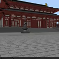 Bird's Eye View Planning Of Traditional Chinese Architecture With Pagoda And Courtyard Layout