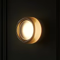 Four Round Illuminated Wall Lights With Modern Design On White Wall 3d model