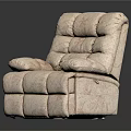 Light Pink Single Sofa With Square Stitched Design And Plush Armrests 3d model