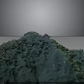 Mountainous Island Terrain With Lush Green Vegetation Rocky Coastline And Blue Seawater