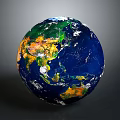 Detailed Earth Globe With Colorful Landmasses Blue Oceans And Realistic Surface Textures
