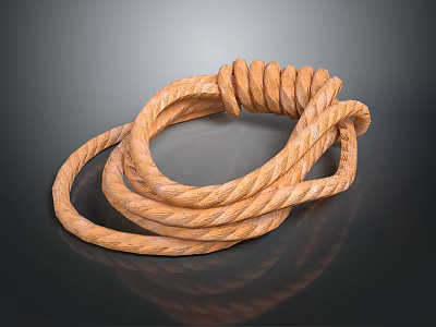 Durable Braided Natural Brown Rope For Daily Tying And Decoration Use 3d model