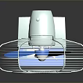 Desktop PC Cooling Fan With Blue Blades And White Base For Efficient Heat Dissipation