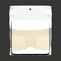Freshly Packaged Food Product In Sealed Blue And White Container
