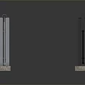 Modern Metal Fence Designs With Black And White Styles And Stone Base