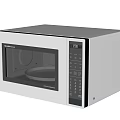 Stainless Steel Microwave Oven With Digital Control Panel And Turntable For Kitchen 3d model
