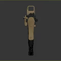 Tactical Rifle With Brown Handguard Black Receiver And Tan Stock Design