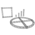Metal Furniture Frame Structures With Circular And Square Shapes For Home Interior Design