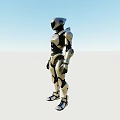 Futuristic Robot Sculpture With Metallic Body And Sleek Design Details