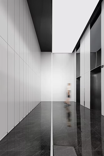 modern elevator hall 3d model
