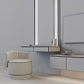 Modern Living Room TV Cabinet With Light Wood Finish Marble Wall And Decorative Ornaments