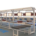Industrial Electrical Control Box Assembly Line With Conveyor Belts And Workstations