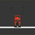 Red Concrete Screed Machine With Black Handles And White Long Plate