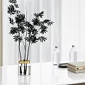 Modern Interior Decor With Inflatable Plant In Glass Vase On White Table