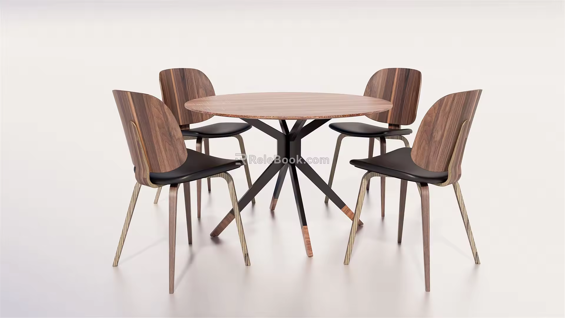 Modern Dining Table and Chair Combination Round Dining Table and Chair Combination Negotiation Table and Chair 3d model