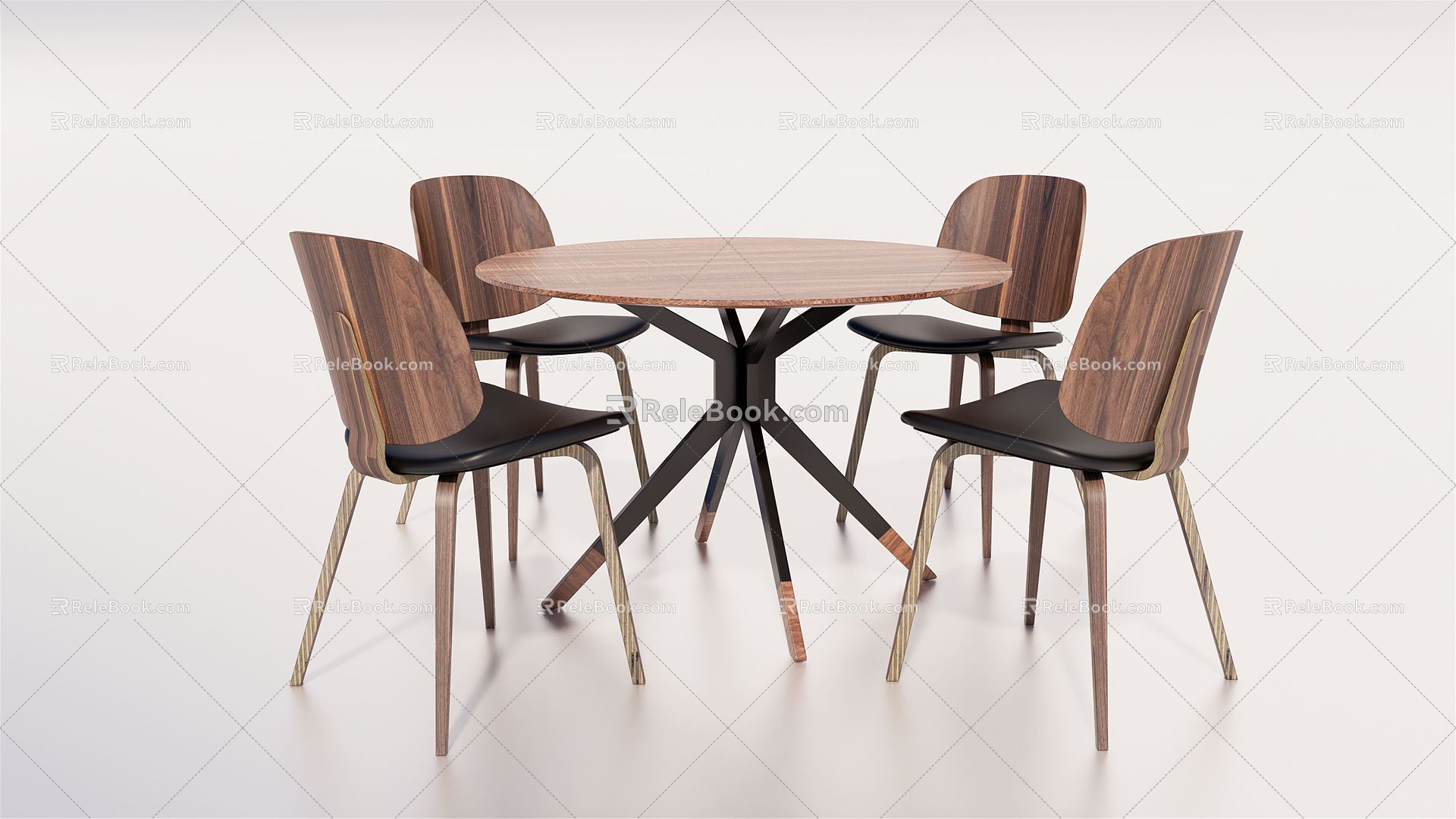 Modern Dining Table and Chair Combination Round Dining Table and Chair Combination Negotiation Table and Chair model