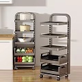 Multi Tier Metal Storage Racks For Kitchen Organizing Pots Bowls Vegetables And Drawers