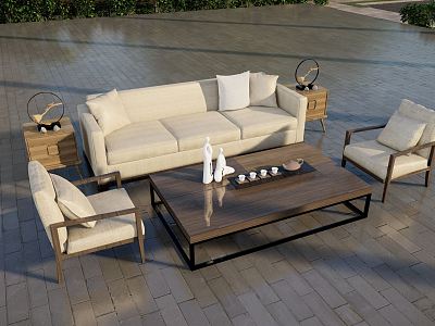 New Chinese Style Outdoor Sofa Combination model