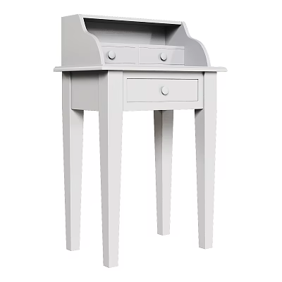 Simple White Dressing Table With Drawers And Minimalist Design For Bedroom 3d model