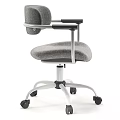 Modern Office Desk And Chair Set With Adjustable Grey Fabric Seat And Metal Frame