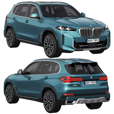BMW X5 SUV Teal Exterior With Chrome Grille And Sporty Alloy Wheels 3d model BMW X5 SUV Teal Exterior With Chrome Grille And Sporty Alloy Wheels 3d model