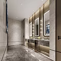 Modern Luxury Real Estate Sales Office Lobby With Marble Finishes And Exquisite Artistic Chandelier Decoration