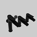 Stylish Modern Black and Silver Faucets Featuring Sleek Design and Decorative Balls