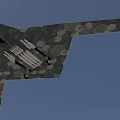 Stealth Military Fighter Jet With Camouflage Pattern And Flying Wing Design