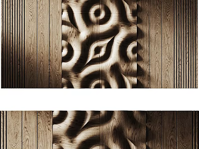 Wooden Background Wall With Spiral Pattern And Decorative Textured Design Details 3d model