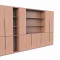 Modern Light Wood Bookcase with Multiple Compartments and Cabinets in Minimalist Design