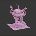 Ancient Bronze Ding With Dragon Handles Bird Ornament And Intricate Carvings On Square Base