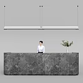 Modern Reception Front Desk 3d model